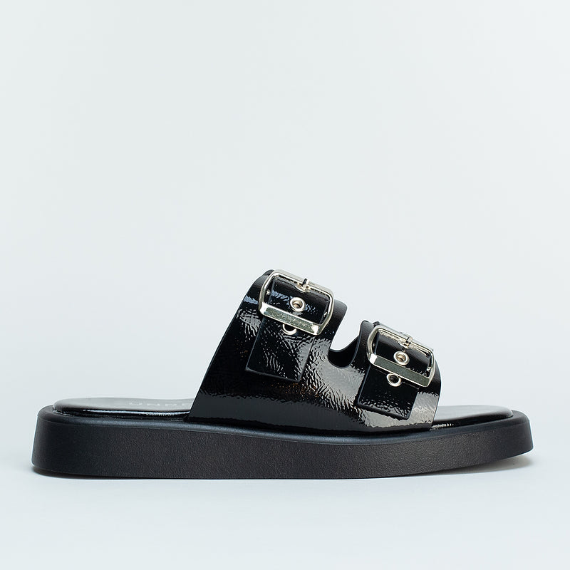 Double Buckle Flatform Slide _ 160059