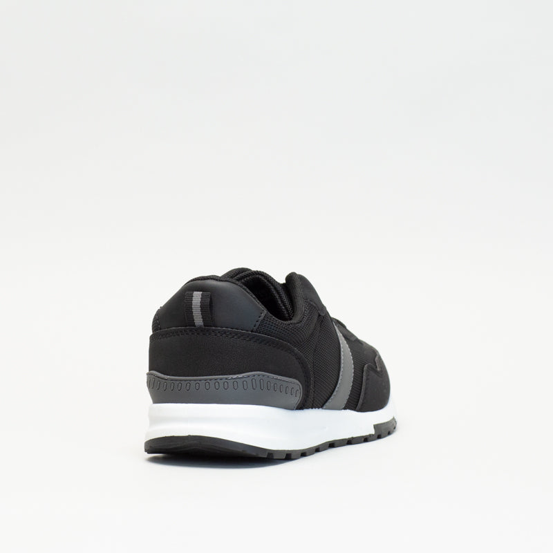 Mancini Men Charcoal Pu Retro Trainer _ 136159