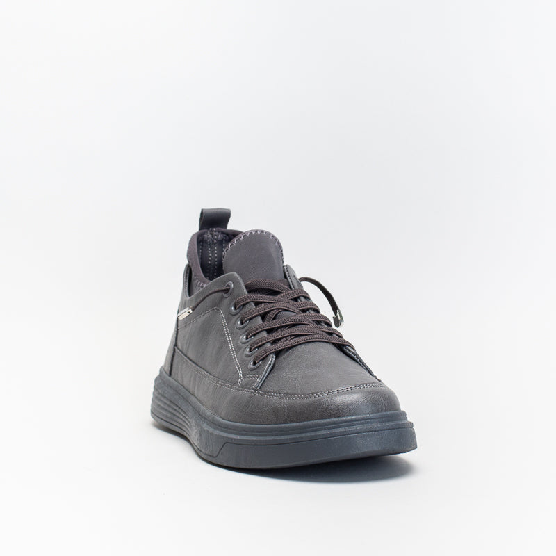 Mancini Men Grey Neoprene/ Pu Court Sneaker _ 141405
