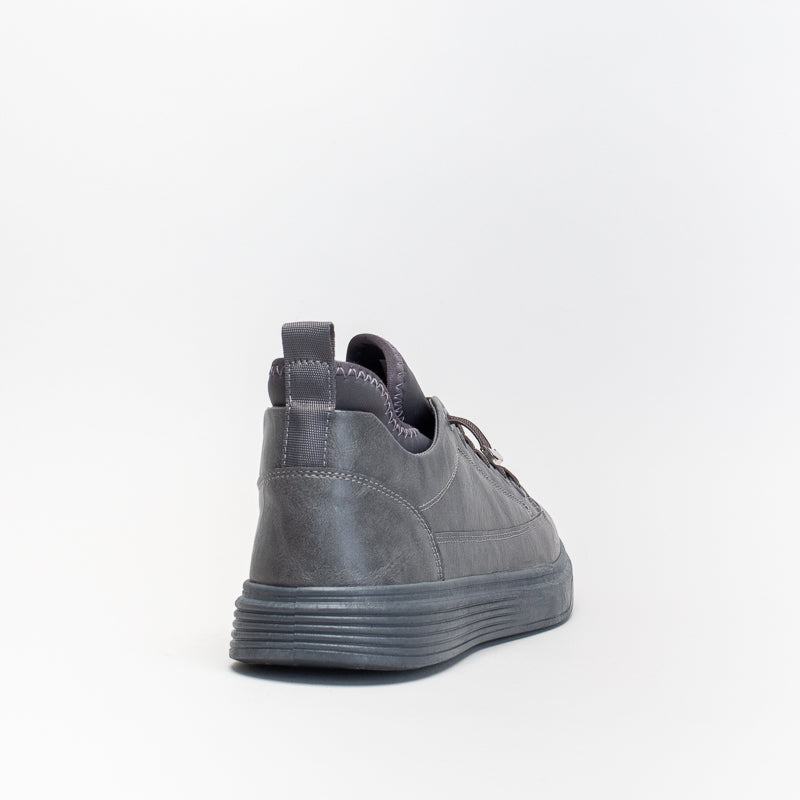 Mancini Men Grey Neoprene/ Pu Court Sneaker _ 141405