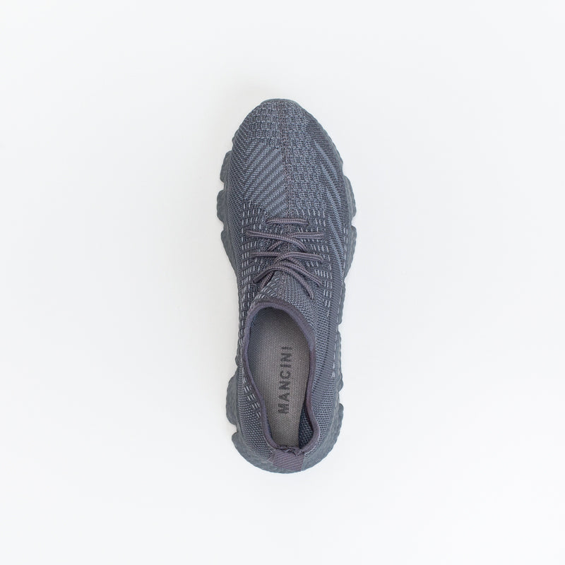 Mancini Men Grey Mono Knit Trainer _ 141472