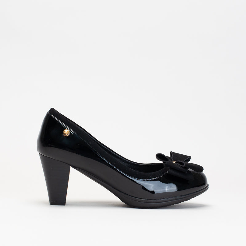 Giovanni Women Patent Bow Block Heel Shoe 150610 Shoe City