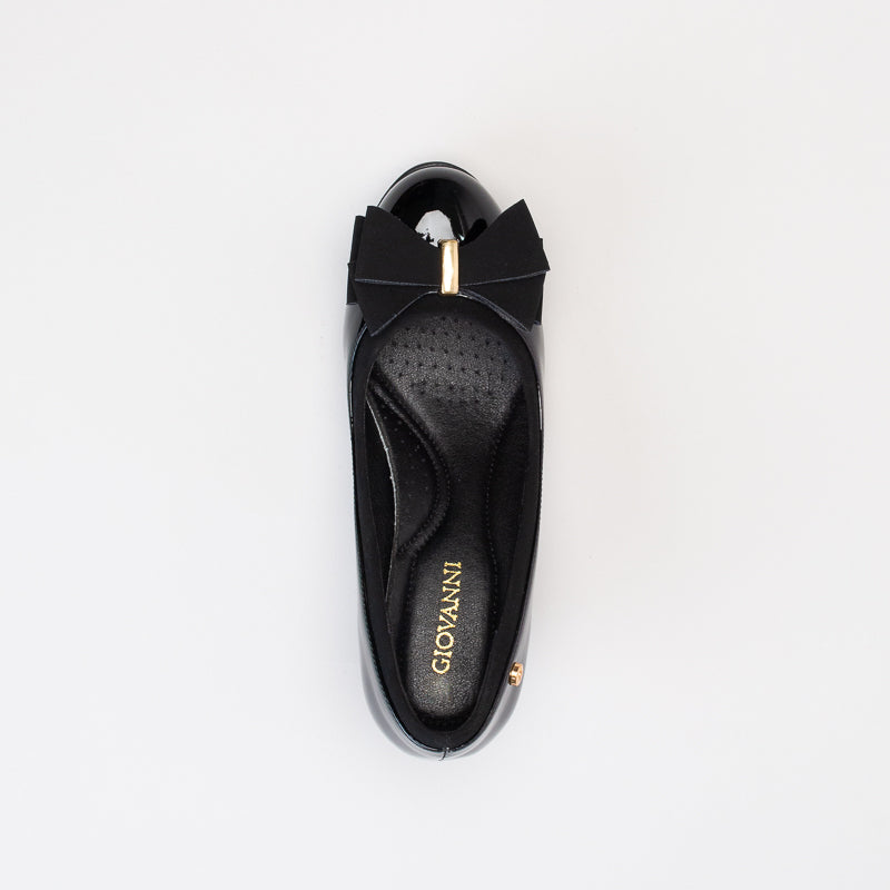 Giovanni Women Patent Bow Block Heel Shoe _ 150610