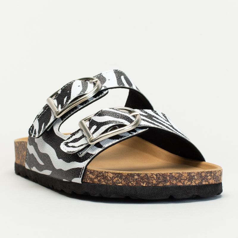 Double Buckle With Zebra Print