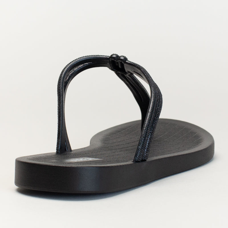 Glitter Toe Thong - Black
