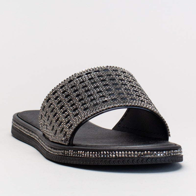 SLIP ON SANDAL WITH DIAMNTE UPPER
