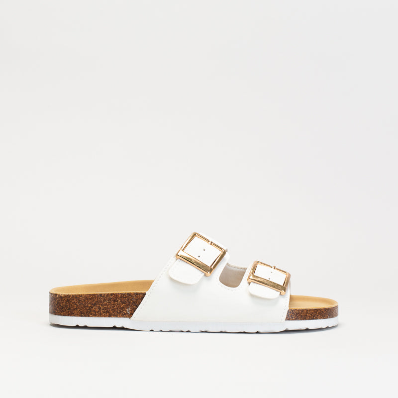 Double Buckle Footbed Mule Sandal