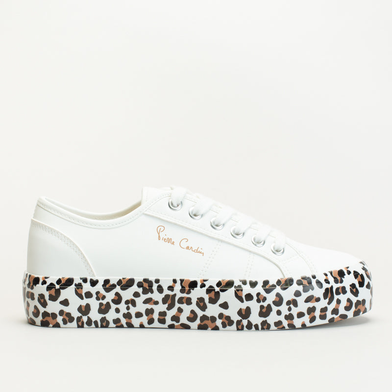 PC LACE UP SNEAKER WITH ANIMAL PRINT OUTSOLE