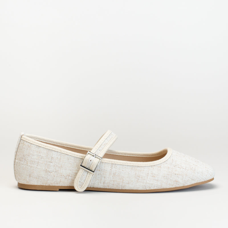 Mary Jane Pump Linen