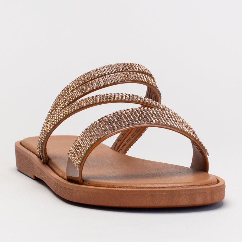 ASYMMETRICAL DIAMANTE SLIDE