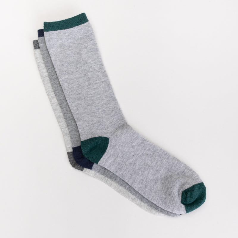 3PK COLOUR BLOCK SOCKS