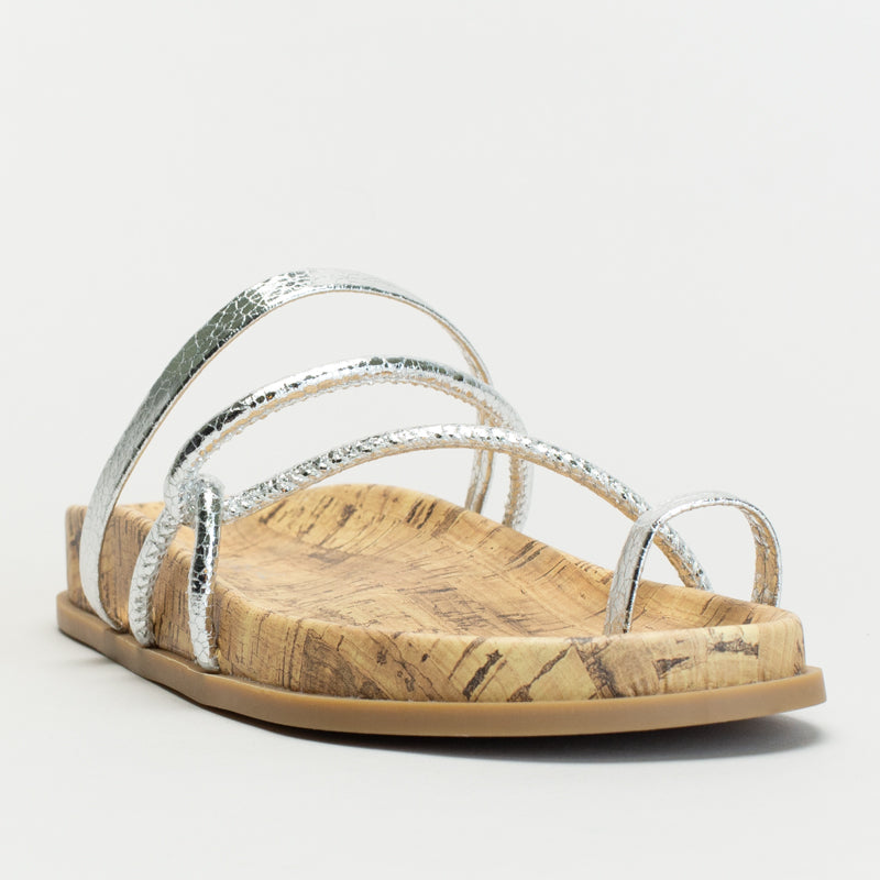 Slip On Cork Sock With Toe Ring Detail