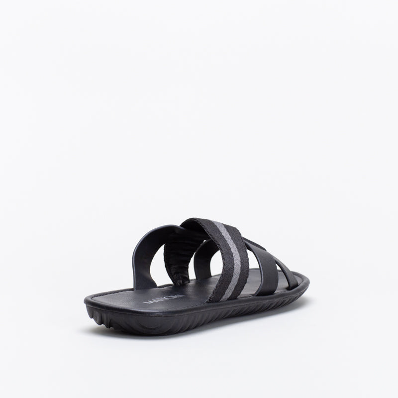 Mule Crossover Sandal With Fabric Insert _ 131331