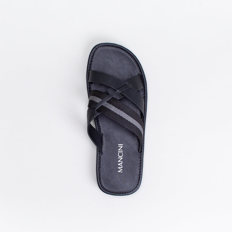 Mule Crossover Sandal With Fabric Insert _ 131331