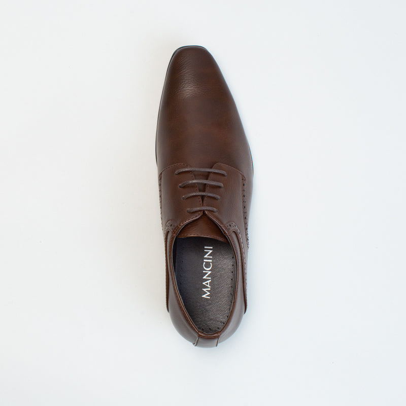 Mancini Men Brown Burnish Derby Classic Lace Up _ 135807