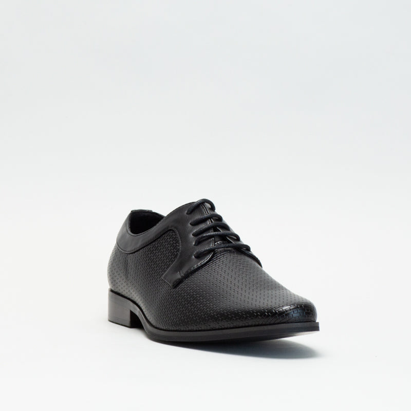 Mancini Men Black Derby Lace Up Embossed Upper _ 135805