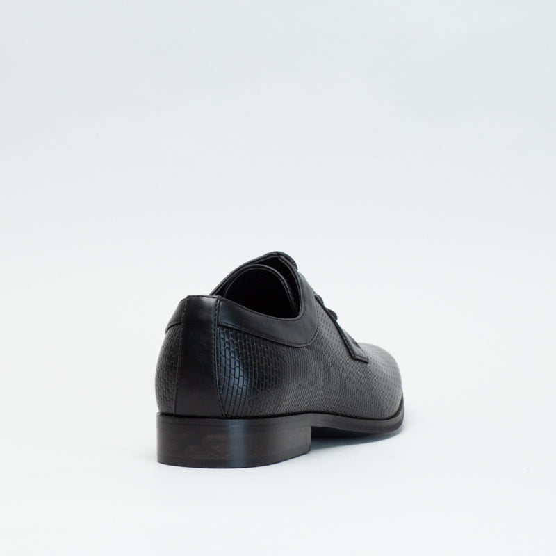 Mancini Men Black Derby Lace Up Embossed Upper _ 135805