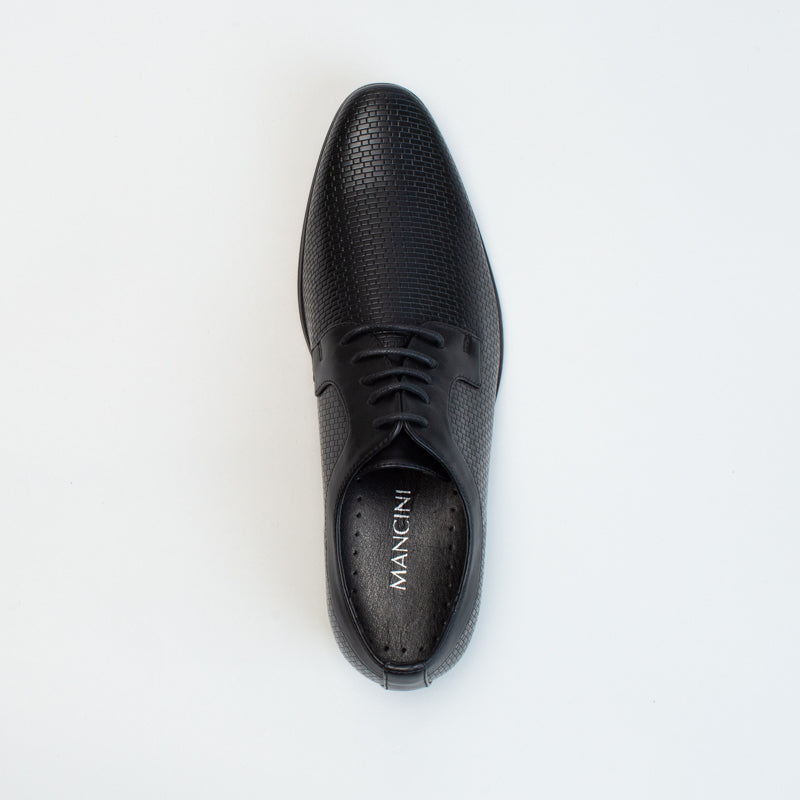 Mancini Men Black Derby Lace Up Embossed Upper _ 135805