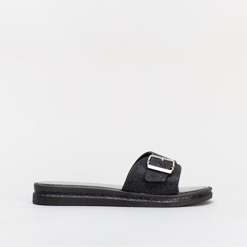 Unreal Women Bling Buckle Jelly Mule _ 133309