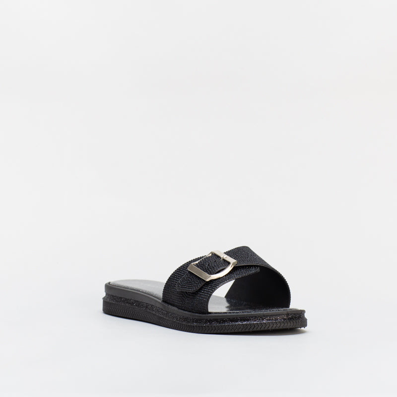 Unreal Women Bling Buckle Jelly Mule _ 133309