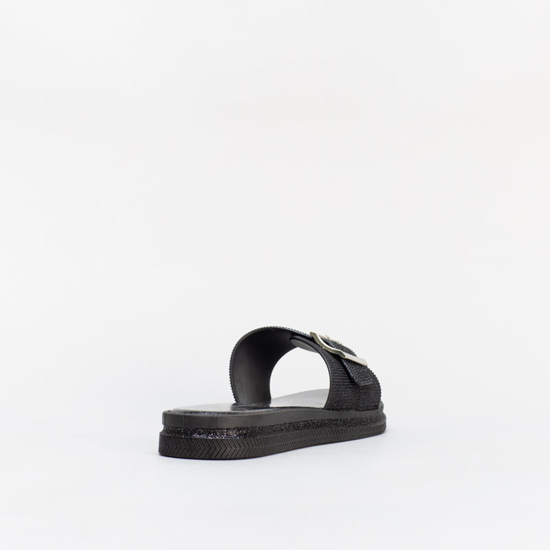 Unreal Women Bling Buckle Jelly Mule _ 133309