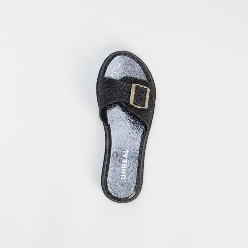 Unreal Women Bling Buckle Jelly Mule _ 133309
