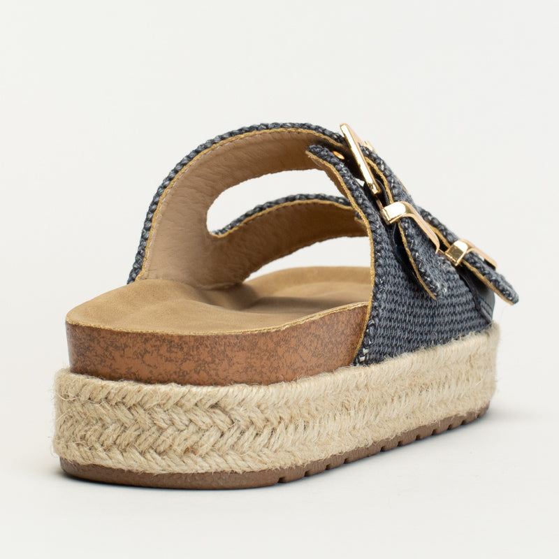 Double Buckle With Espadrlle Platform