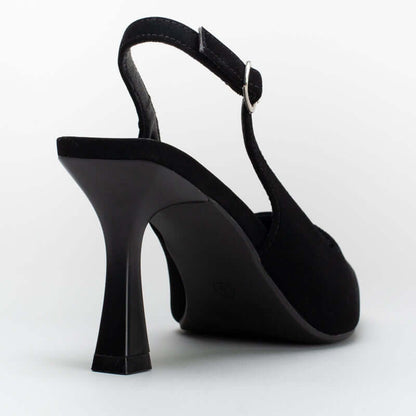 Sling back heel wht mattalic toe cap _ 161555