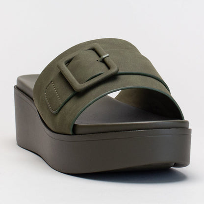 Platform Mule With Buckle Trim
