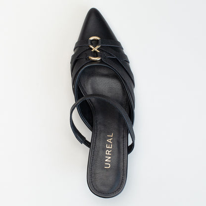 Pointy with Metal Trim-Black