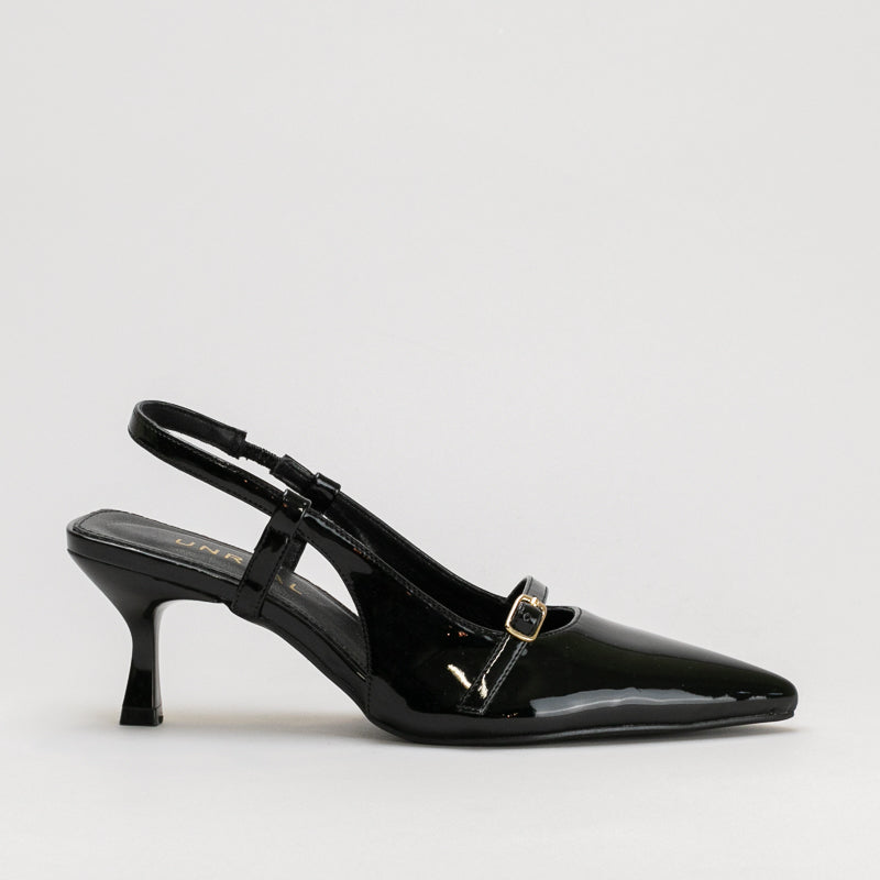 KITTEN HEEL POINTY SLING BACK
