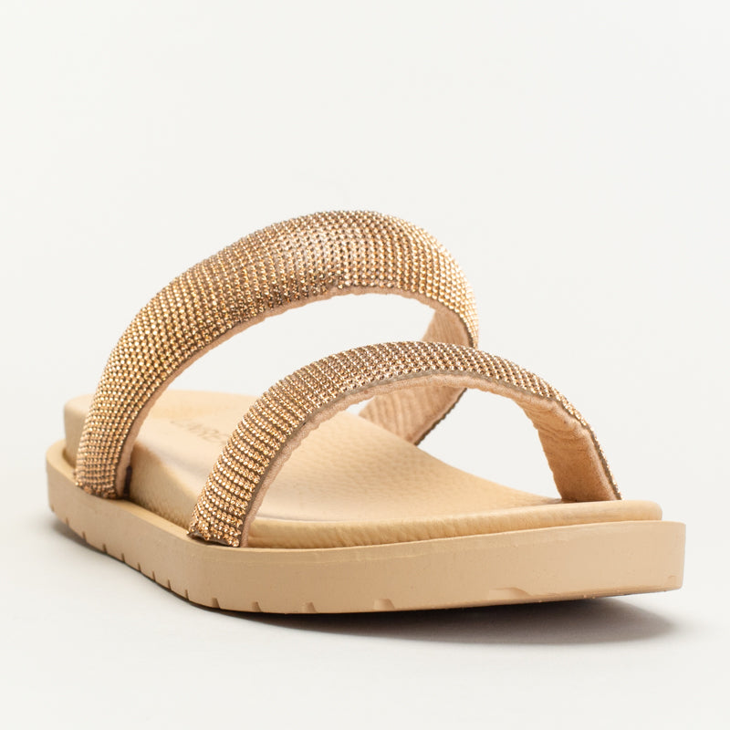 Footbed Double Row Diamante Sandal
