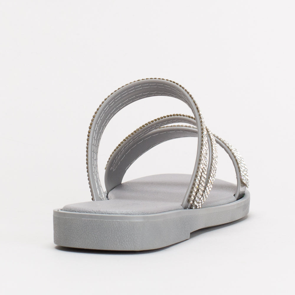 Jelly Diamante Mule Sandal