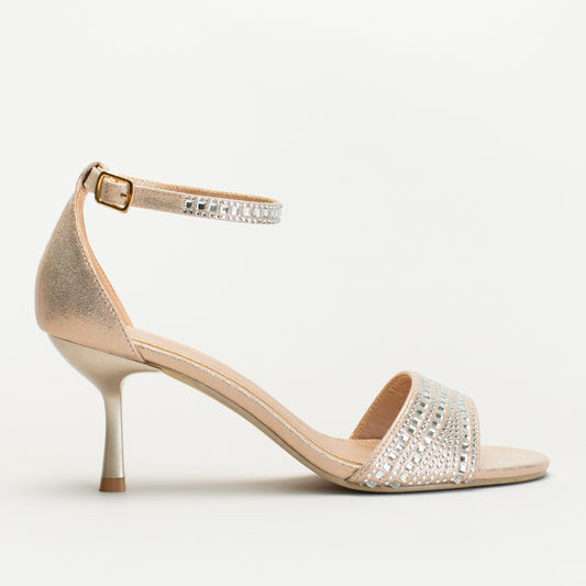 Ladies beaded sandal with ankle strap