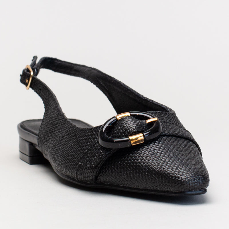 RAFIA LOOK FLAT SLING BACK