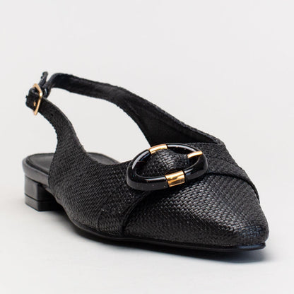 RAFIA LOOK FLAT SLING BACK