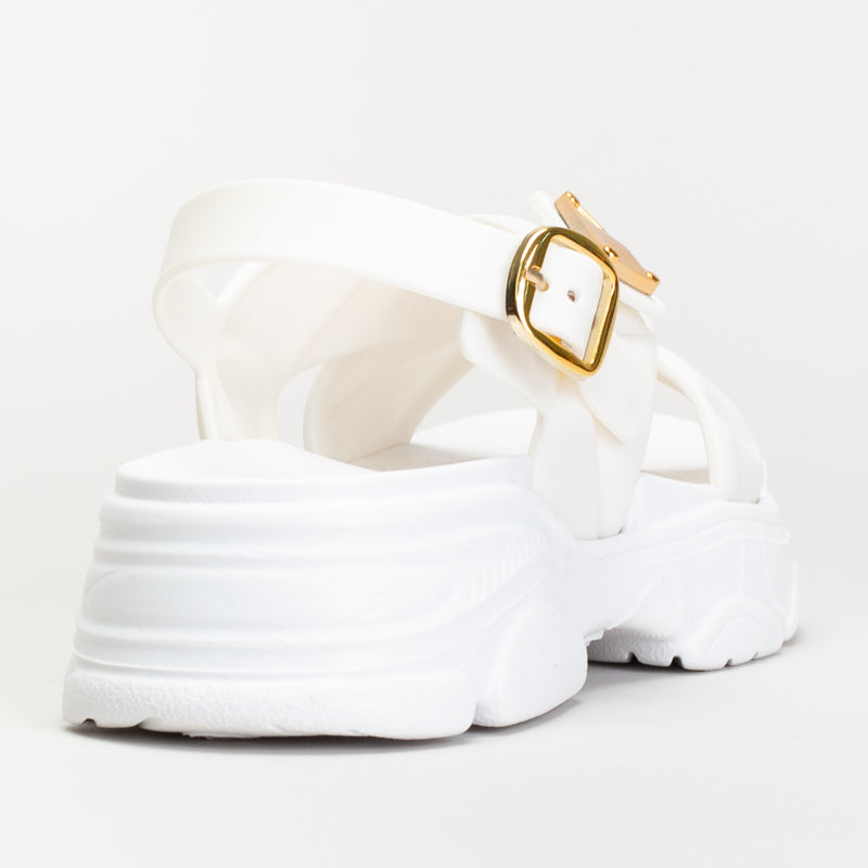 CROSS OVER PLATFORM SANDAL