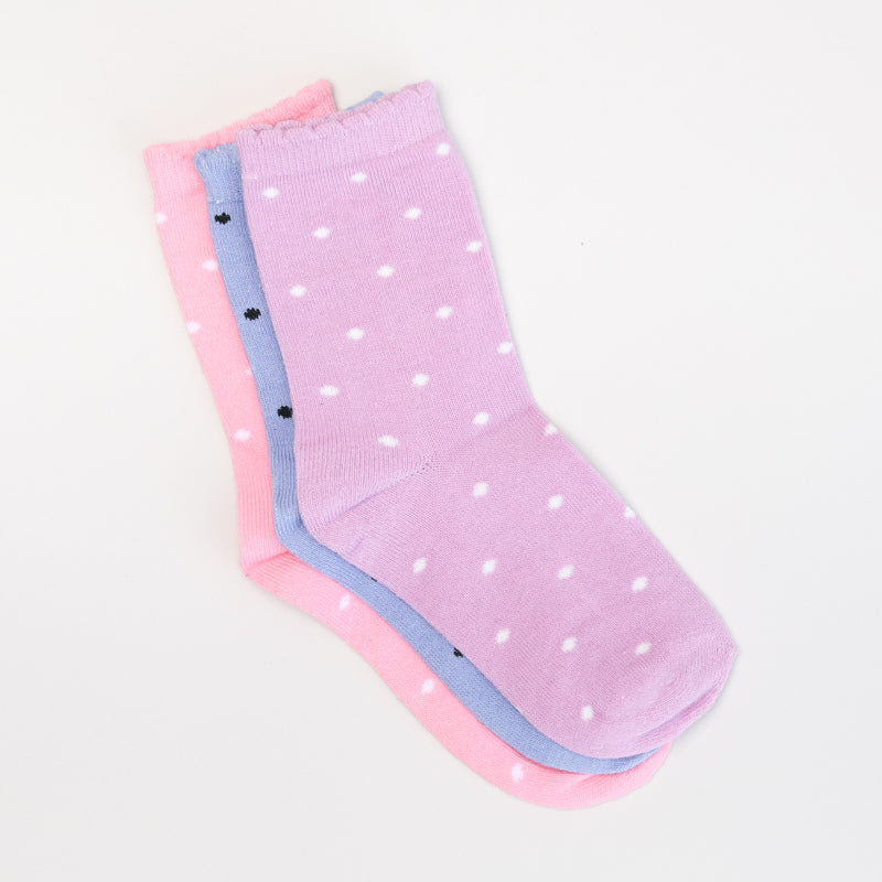 Decorative Scallop 3 Pk Socks
