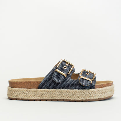 Double Buckle With Espadrlle Platform