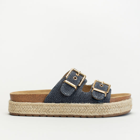 Double Buckle With Espadrlle Platform