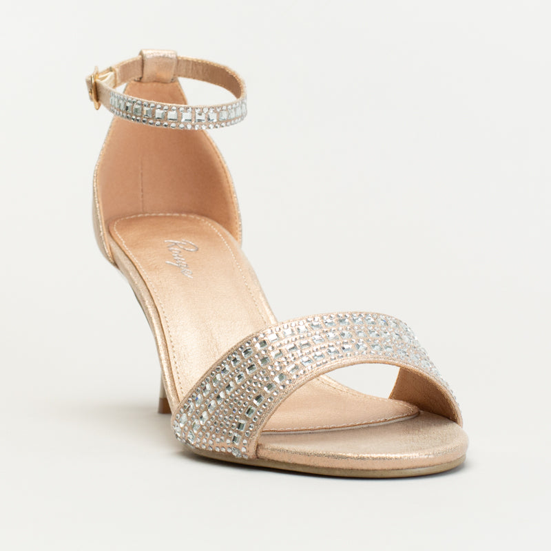Ladies beaded sandal with ankle strap