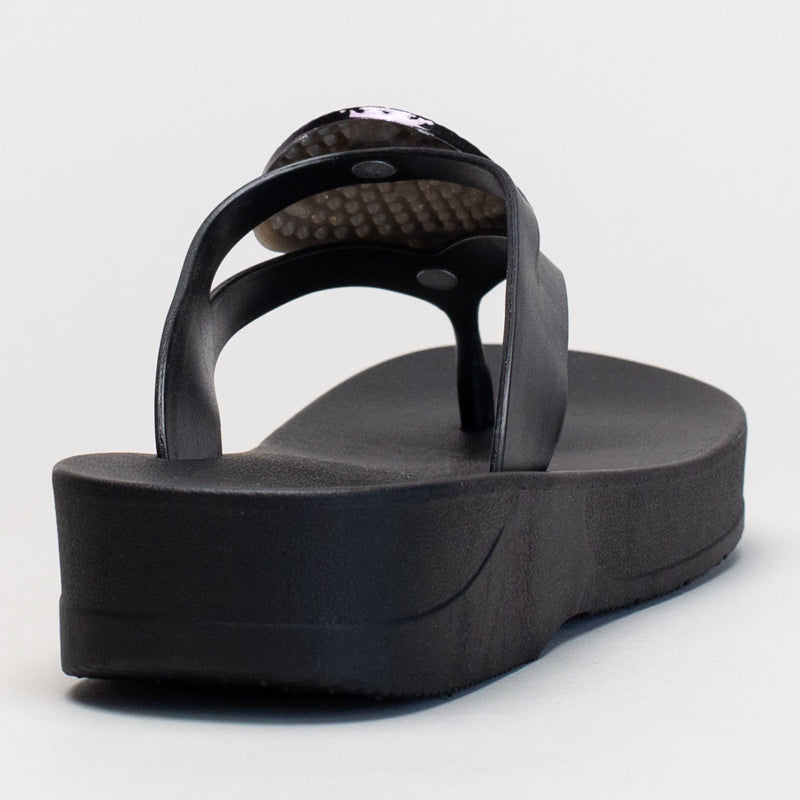 WEDGE THONG SANDAL WITH TRIM