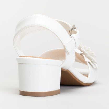 Dress Sandal – Metallic Gold with Floral Embellishment