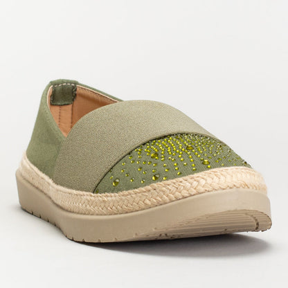 Slip On With Broad Elastic And Rhinestone Detail _ 166385
