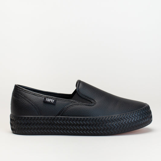TOMY LINEN PLATFORM SLIP ON