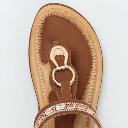 Comfort sandal with trim detail _ 162475