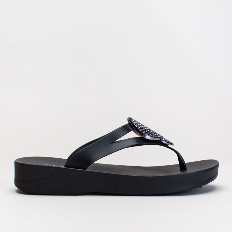WEDGE THONG SANDAL WITH TRIM