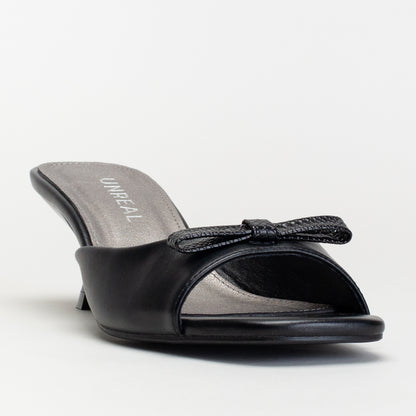 KITTEN HEEL MULE WITH BOW