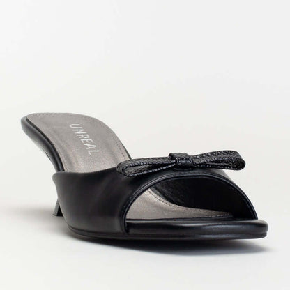 KITTEN HEEL MULE WITH BOW