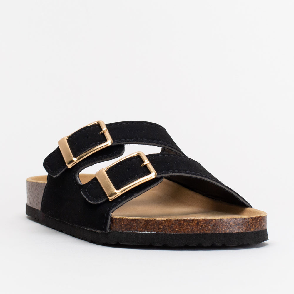 DOUBLE BUCKLE MULE SLIDE